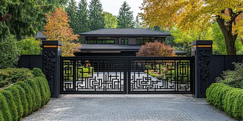 Moderne Gartengestaltung mit Zäunen aus Polen